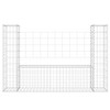 vidaXL U-shape Gabion Basket with 2 Posts Iron 55.1"x7.9"x39.4" - 3 of 4
