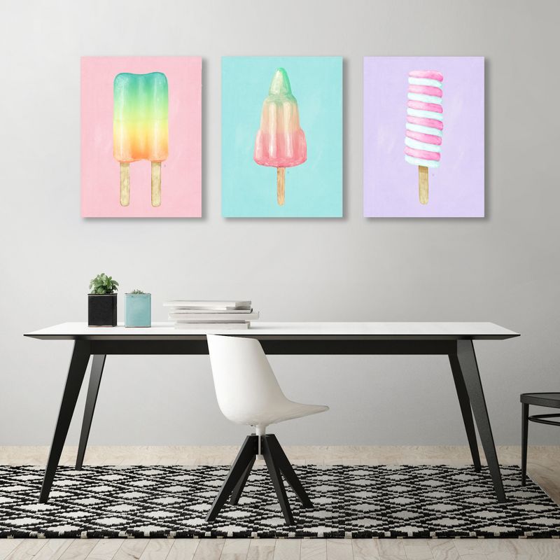 Americanflat Minimalist Tracie Andrews "Popsicle" 3 Piece Canvas Print Set, 3 of 5