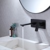 BWE Single-Handle Wall Mount Bathroom Faucet With Deck Plate in Matte Black - 2 of 4