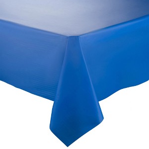 Smarty Had A Party 54" x 108" Navy Rectangular Plastic Tablecloths - 96 pcs - 1 of 4