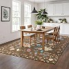Runner Rug - Floral Boho Design, Ultra-Thin Low Pile, Non-Slip Backing, Machine Washable, 9*12ft, Brown - 4 of 4