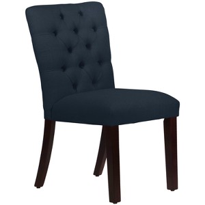 Tufted Dining Chair Linen Navy - Skyline Furniture, Linen Blue