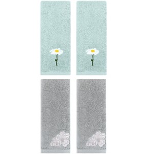 REGALWOVEN Cotton Soft Absorbent Floral Pattern Hand Towel 13" x 30" - 1 of 4