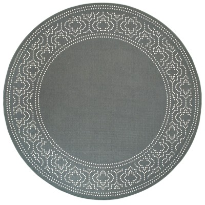Oriental Weavers Marina 1247X Grey/ Ivory Indoor/Outdoor Area Rug - 7'10" Round