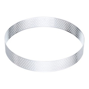 Unique Bargains Stainless Steel Non-Stick Perforated Baking Dessert Round Cake Ring - 1 of 4