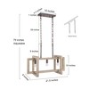 LNC Quaint 3-Light 21.5" Farmhouse Rectangle Medium Chandelier, Rustic Brown and Distressed  White Wood - 3 of 4