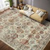 Vintage Oriental Printed Distressed Rug Washable Thin Low Pile Area Rugs for Living Room Indoor Retro Non Slip Soft Carpet for Bedroom - 2 of 4