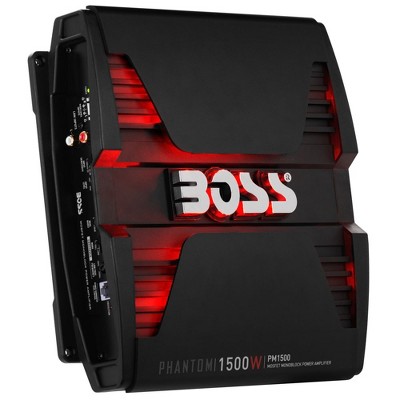 BOSS Audio PM1500 Phantom Monoblock 1500 Watt 2 Ohm Stable Class D MOSFET Car Audio Sound System Speaker and Subwoofer Amplifier Amp