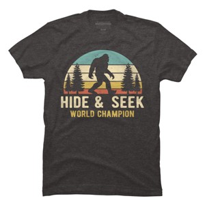 Men's Design By Humans Bigfoot - Hide And Seek World Champion By clickbong T-Shirt - 1 of 2