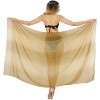 LA LEELA Women's Summer Swimsuit Swim Cover Up Beach Wraps Beachwear Sarong One Size Tawny Plain - 4 of 4