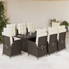 vidaXL 7 Piece Patio Dining Set with Cushions Poly Rattan - 2 of 4