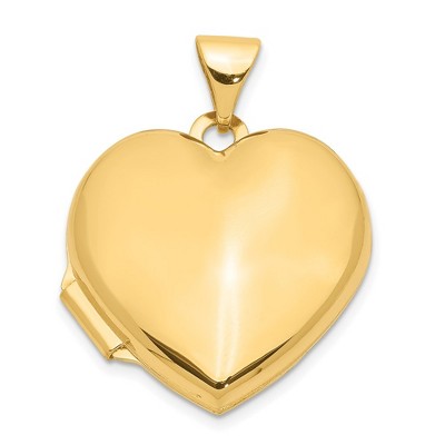 Black Bow Jewelry 14k Yellow Gold 18mm Polished Heart Locket