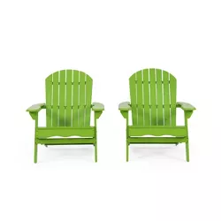 2pk Malibu Outdoor Acacia Wood Adirondack Chairs Light Green - Christopher Knight Home