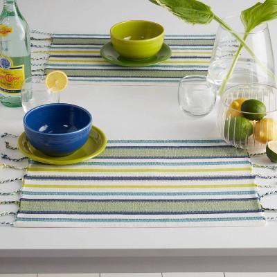 Woven Tassel Fabric Placemat 4pc Set Cool - Fiesta