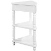 Hostack 33.8'' Small Triangle Corner Table with 3 Tiers, Solid Wood Legs for Small Spaces and Living Room, Milk White - 2 of 4