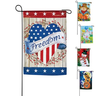Collections Etc Seasonal Outdoor Garden Flag Decor - Set of 5