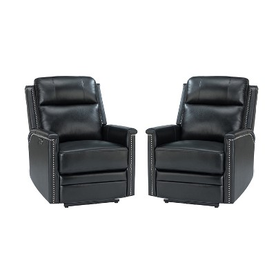 Set of 2 Ottfried Genuine Leather Power Recliner | ARTFUL LIVING DESIGN