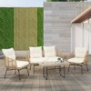 Whizmax 4-Piece Patio Furniture Set,Boho Rope Wicker Bistro Sets, Patio Conversation Set with Soft Cushions and Table for Deck,Backyard, Porch - 2 of 4