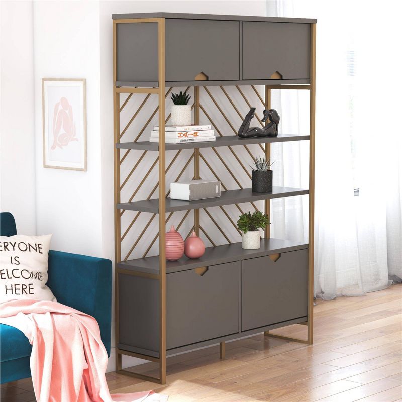 Brielle Shoe Storage Bookcase and Room Divider Graphite Gray - CosmoLiving by Cosmopolitan, 3 of 12