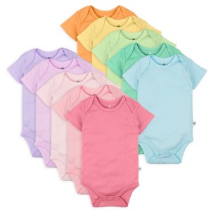 Honest Baby 10-Pack Organic Cotton Short Sleeve Bodysuits - 1 of 4