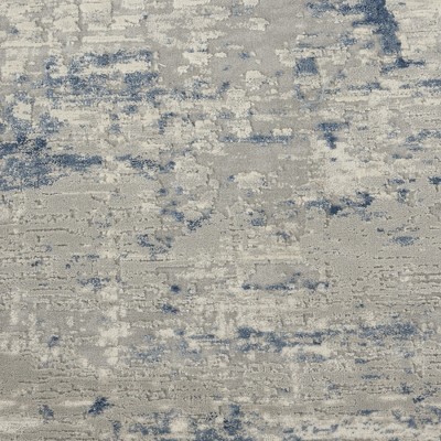 Modern Rustic Textures Ivory Blue Synthetic Area Rug 9'3" x 12'9"