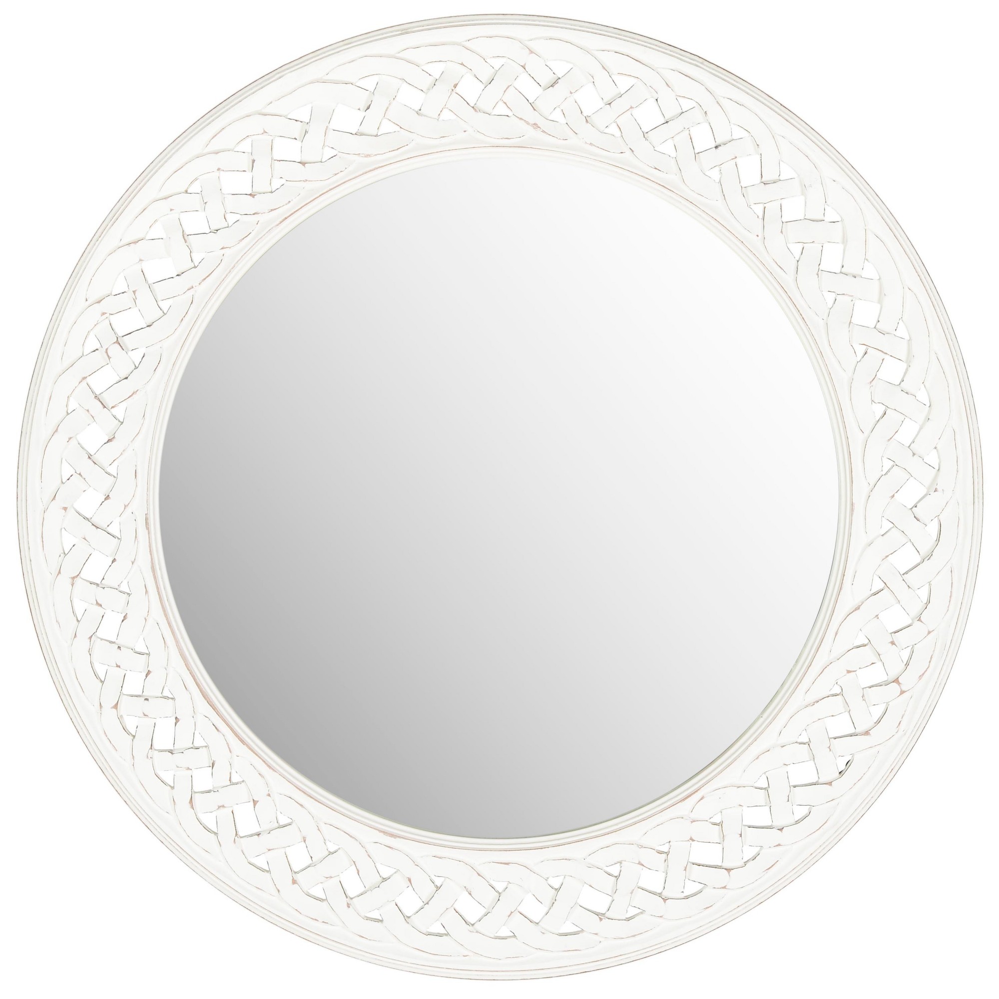 Round Braided Chain Decorative Wall Mirror White - Safavieh