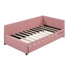 NicBex Twin Size Daybed with Trundle Upholstered Linen Fabric Sofa Sleeper Wooden Daybed Frame for Apartment - 4 of 4