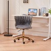 NicBex Adjustable Height Home Office Chair with Golden Metal Base and Wheels for Work Study Vanity,Bedroom - 2 of 4