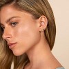 14K Gold Chain Earrings for Women | Double Piercing Dangle Chain Huggie Hoop Earrings | Cubic Zirconia Pearl Stud Ear Cuff Earrings for Women - 3 of 4