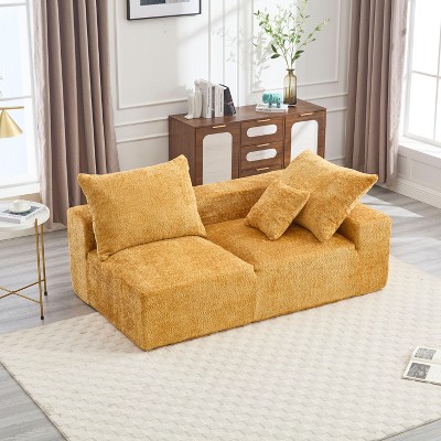 CAVINAS 2-Seat Combination Sofa Exquisite Fabric Upholstered Comfortable Flexible and Changeable Sofa Couch with Pillows