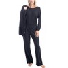 MUK LUKS Women's Quilted Shacket 3 Piece Pajama Set - 2 of 2