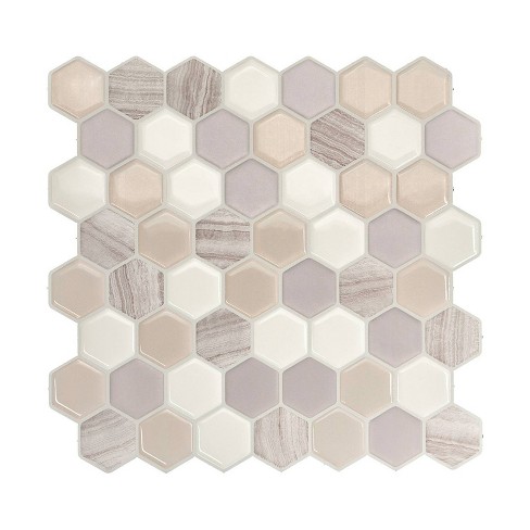 Smart Tiles 11.56'' X 8.38'' Self Adhesive 3d Peel And Stick Backsplash  Tiles Gray : Target