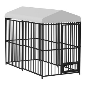 Nasitip Dog Kennel Outside with Roof, Heavy Duty Enclosure Dog House Outdoor Breed Lockable Door Chain Link for Small to Large Pets - 1 of 4