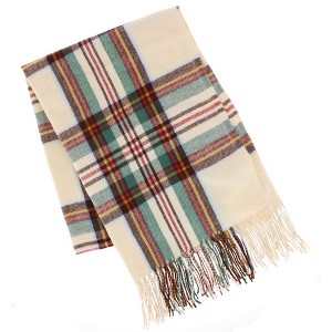 CTM  Classic Plaid Soft Winter Scarf with Fringe - 1 of 3