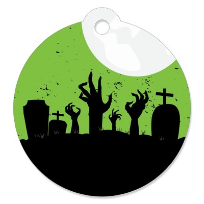 Big Dot of Happiness Zombie Zone - Halloween or Birthday Zombie Crawl Party Favor Gift Tags (Set of 20)