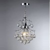 Warehouse Of Tiffany 7" x 13" x 13" Cyan 3-Light Crystal Chandelier Silver: ETL Listed, Adjustable Height - 2 of 3