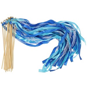 Unique Bargains Party Wooden Handle Lace Ribbon Sticks Fairy Wand 25 Pcs - 1 of 4