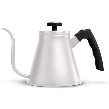 Pinky Up Presley White 70 Oz Tea Kettle, Stovetop Induction Stainless Steel  Whistling Kettle