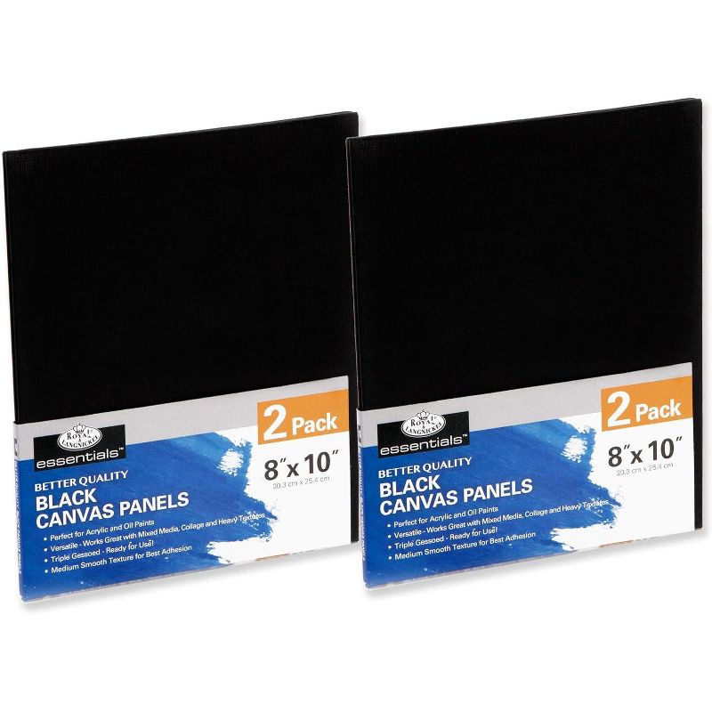 Royal & Langnickel Essentials 8" x 10" Black Art Canvas Board, 4Pk, 1 of 6