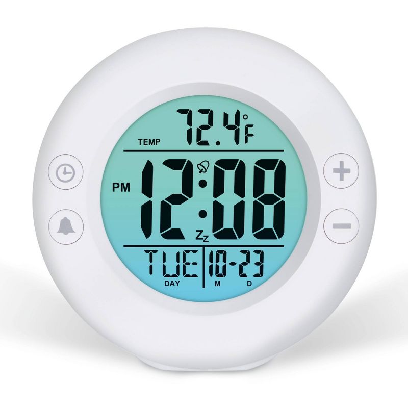 Digital Color Fade Alarm Clock White - Westclox, 1 of 3