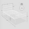 Twin Platform Bed Frame, Purple Metal Bed Frame with Heart-Shaped Iron Headboard, Footboard - 2 of 4
