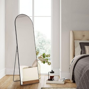 Wooakway Metal Arch Full Length Mirror Freestanding Mirror Wall Mirror Decorative Mirror Black/Gold - 1 of 4