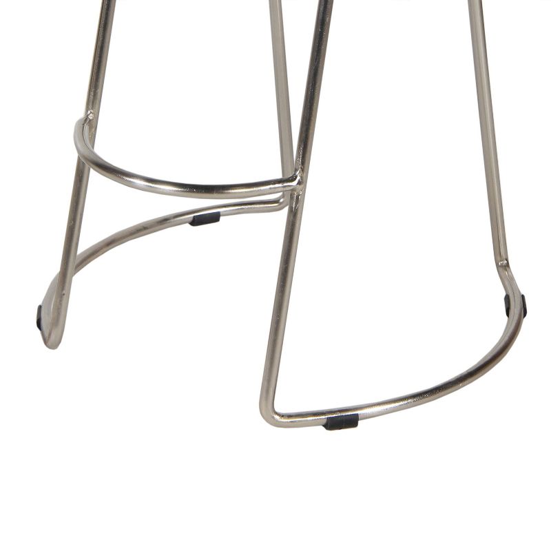 Farmhouse Counter Height Barstool with Wooden Saddle Seat and Tubular Frame - The Urban Port, 6 of 13