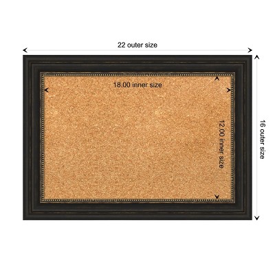 Natural Cork Board with Bronze Beaded Frame, 25" x 19"