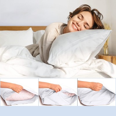 LuxClub White King Cotton Satin Pillowcase Set