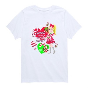 Boys' JoJo Siwa JoJo Siwa Designs Short Sleeve Graphic T-Shirt - Sweet As A Candy Cane - White - Large - 1 of 4