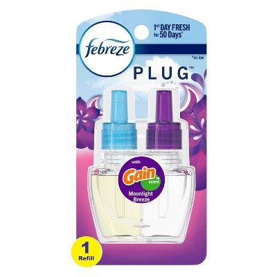 Febreze Odor-Eliminating Fade Defy PLUG Air Freshener Gain Moonlight Breeze, (1) .87 fl. oz. Oil Refill