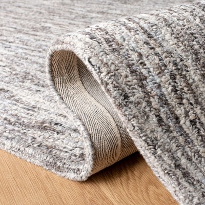 Handmade Gray Wool Abstract Rectangular Area Rug 8' x 10'