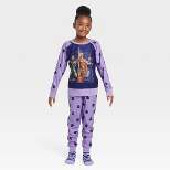 Girls' Marvel Black Panther Dora Milaje Pajama Set with Cozy Socks - Purple