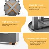 VINGLI Round Outdoor Side Table, Small Metal Outdoor Table Patio End Tables for Balcony, Porch, Garden and Poolside (Gray) - 4 of 4